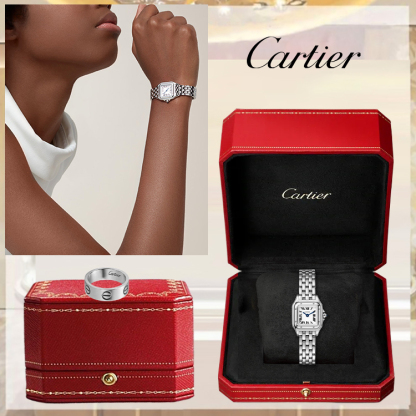 PANTHERE DE CARthtTIER WATCH SMALL MODEL & LOVE RING, CLASSIC MODEL