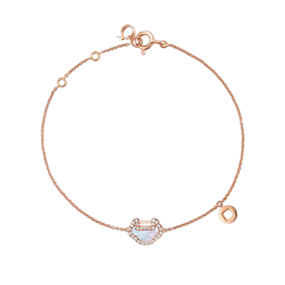 Petite Yu Yi bracelet in 18K rose gold with diamonds and mother of pearl