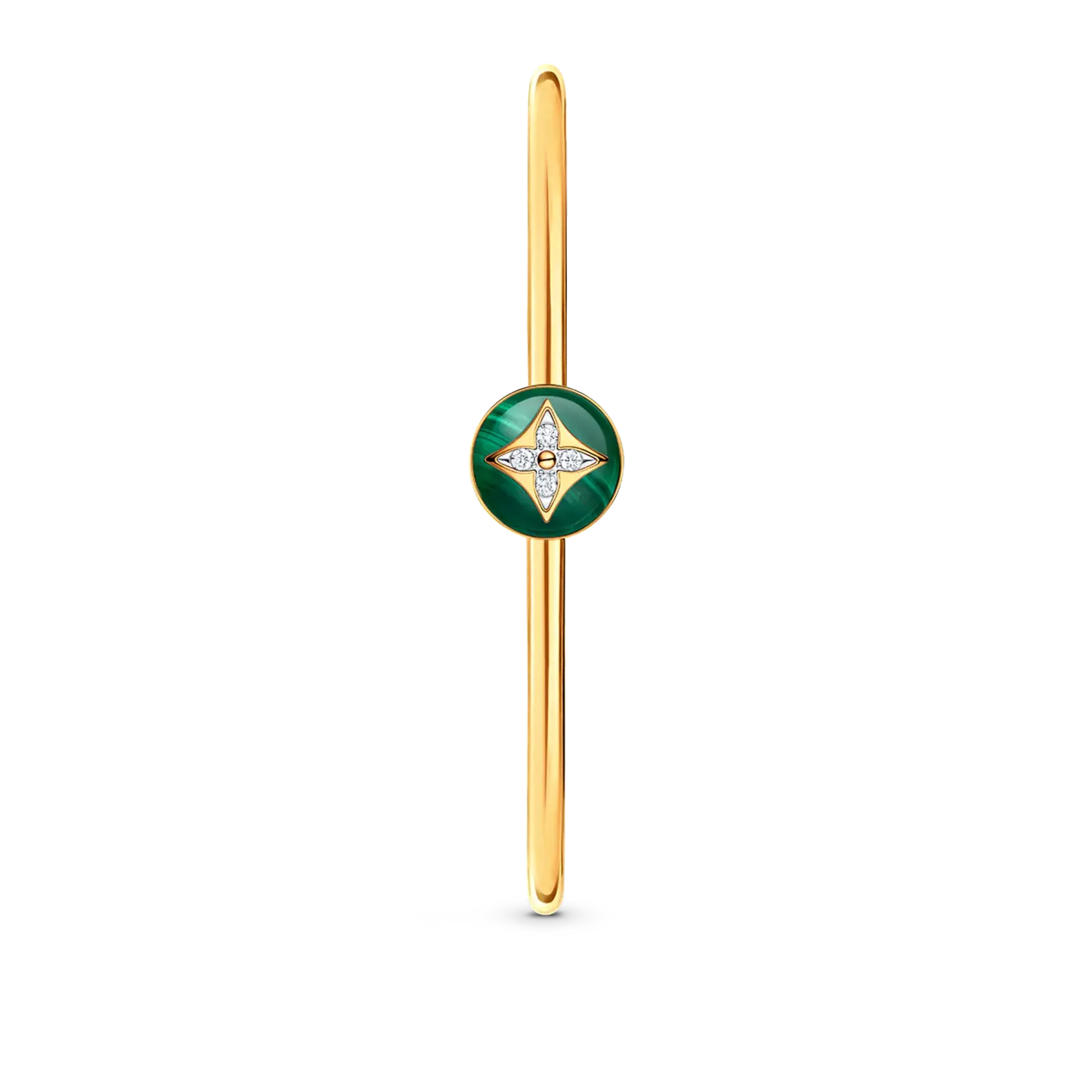 B Blossom Open Bangle, Yellow Gold, White Gold, Malachite And Diamonds
