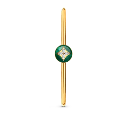 B Blossom Open Bangle, Yellow Gold, White Gold, Malachite And Diamonds