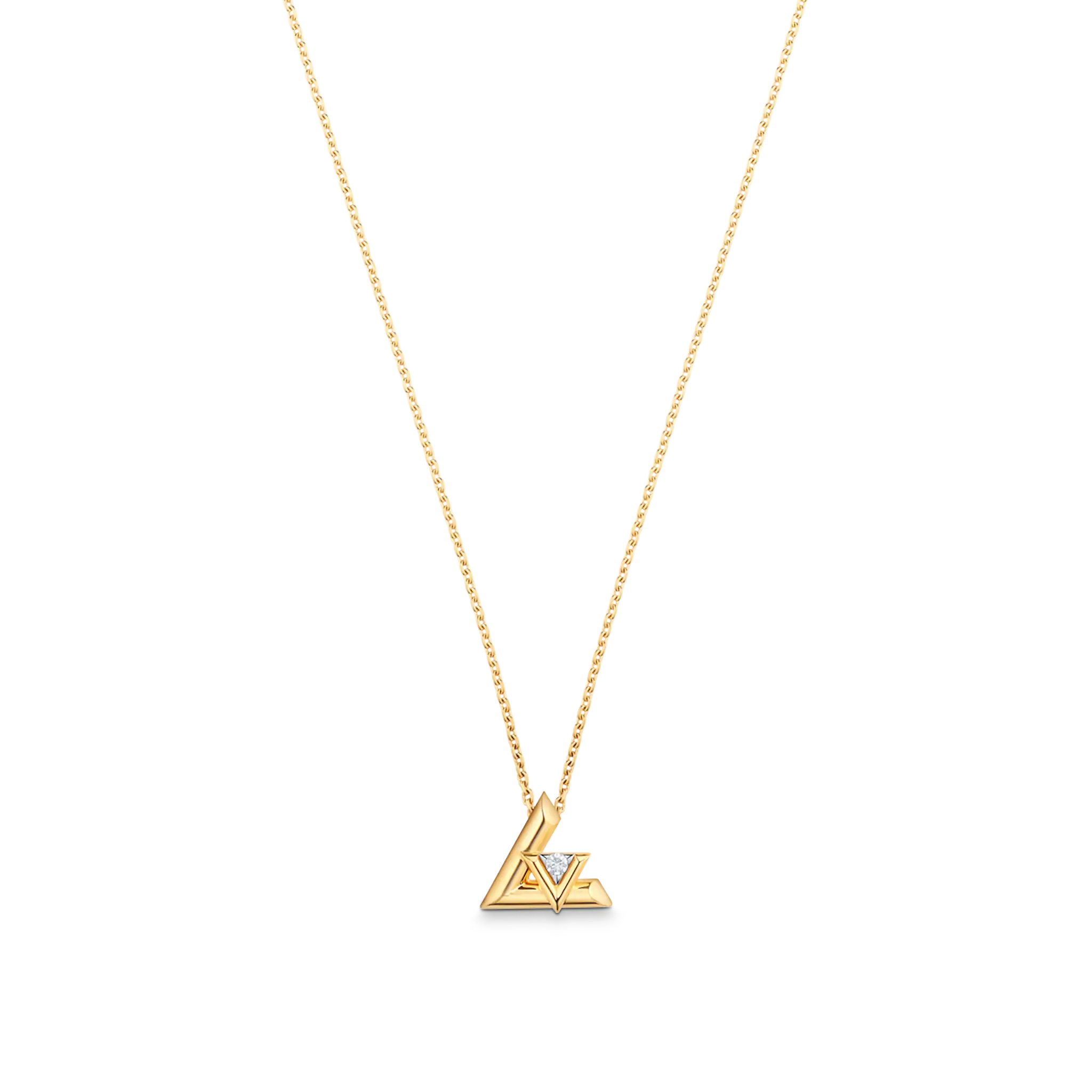 Volt One Small Pendant, Yellow Gold And Diamond