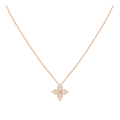 Star Blossom Pendant, Pink Gold And Diamonds