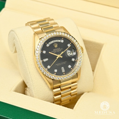 PRESIDENT DAY-DATE 36MM - BAGUETTE NOIR SMALL BEZEL