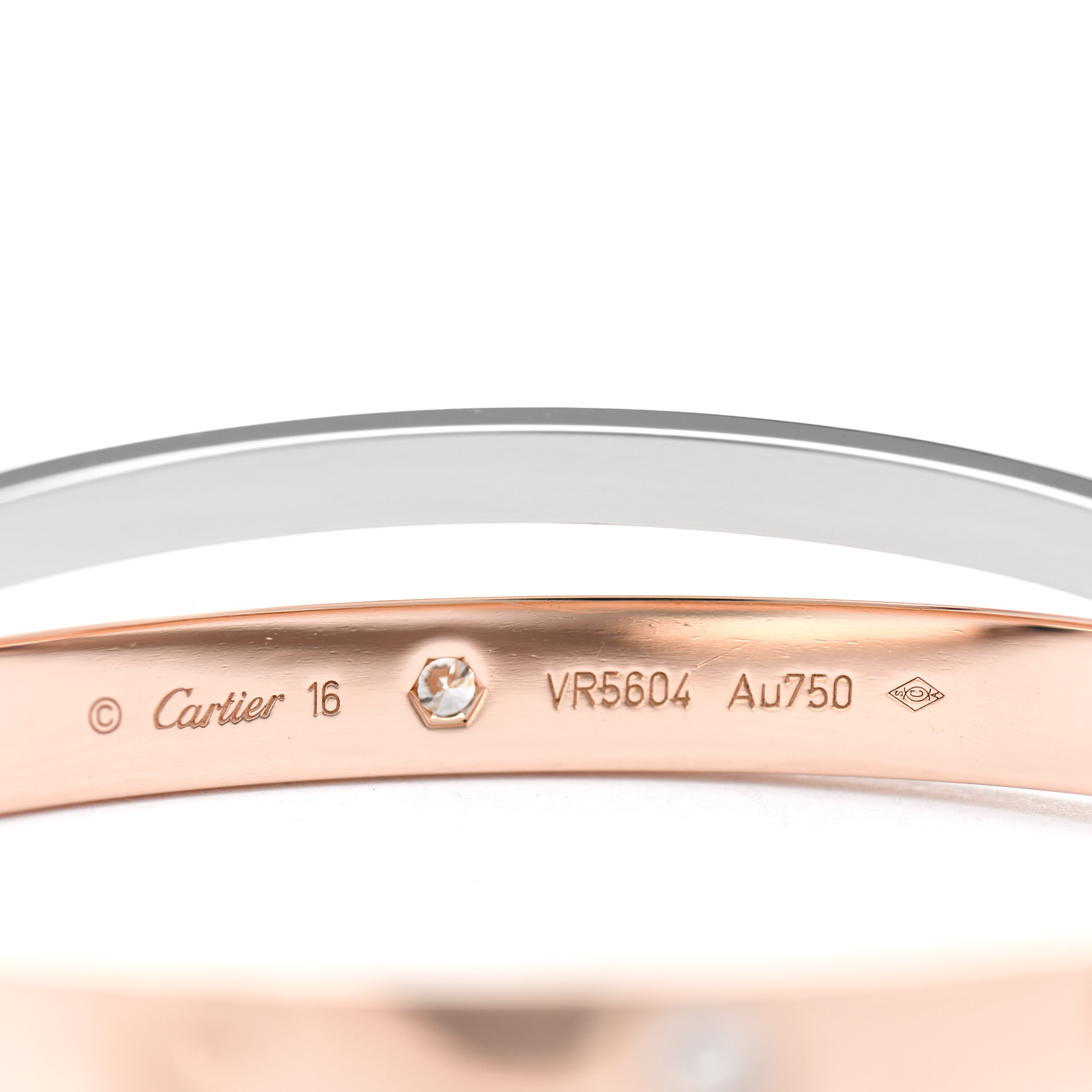 Carthttier 18K Pink White Gold Diamond Double LOVE Paved Bracelet