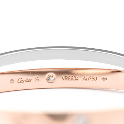 Carthttier 18K Pink White Gold Diamond Double LOVE Paved Bracelet