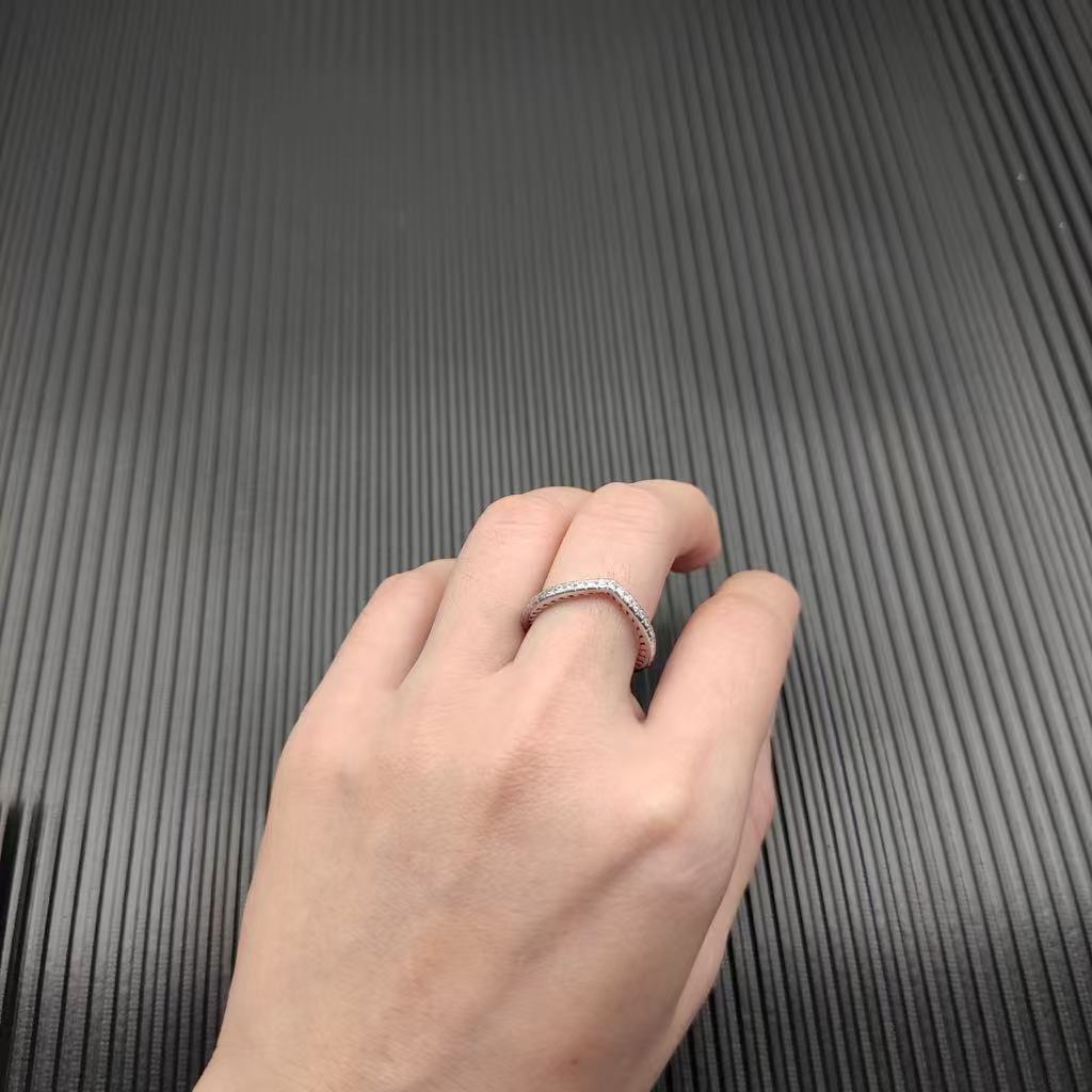 Cable Collectibles® Heart Stack Ring Sterling Silver with Pavé Diamonds