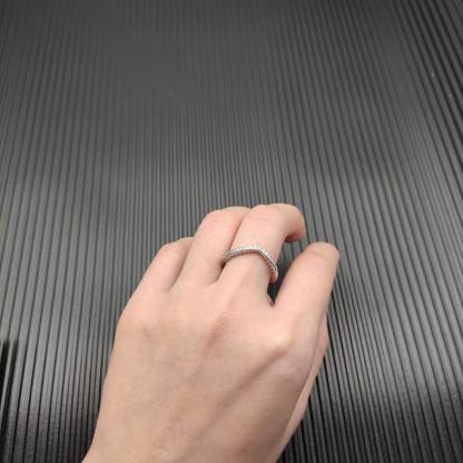 Cable Collectibles® Heart Stack Ring Sterling Silver with Pavé Diamonds