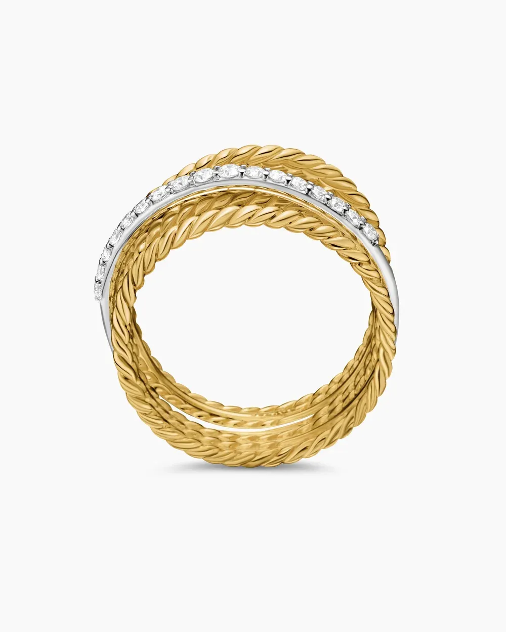 Crossover Ring 18K Yellow Gold with Diamonds