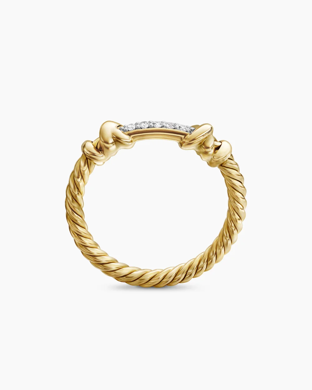 Petite Helena Wrap Band Ring 18K Yellow Gold with Diamonds