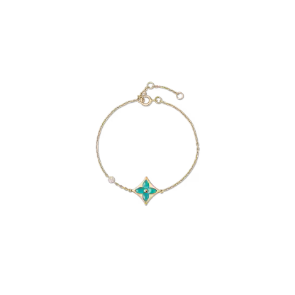 Color Blossom BB Star Bracelet, Yellow Gold, Amazonite and Diamond