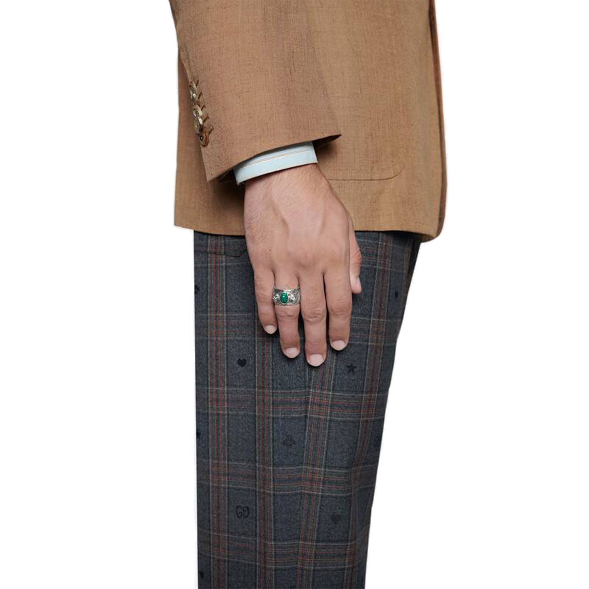 Small Feline Head Sterling Silver Ring