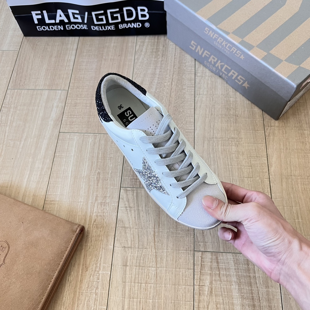 Super-Star with silver Swarovski crystal star and heel tab