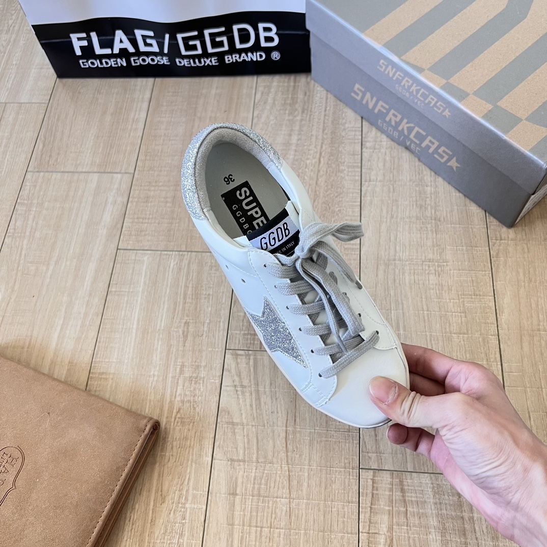 silver Swarovski crystal star and heel tab