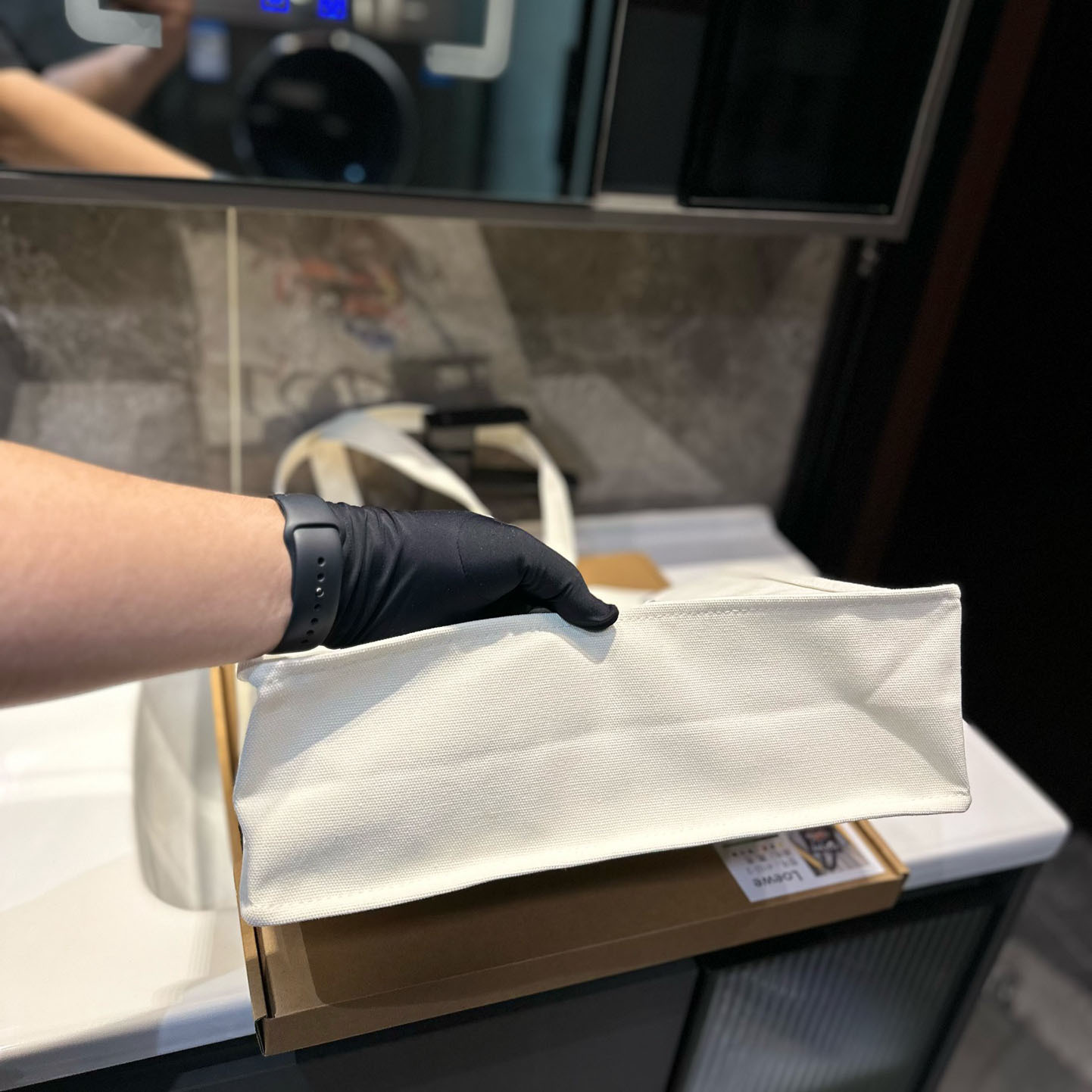 Crafted World Exhibition Canvas Tote Bag Blue Prints