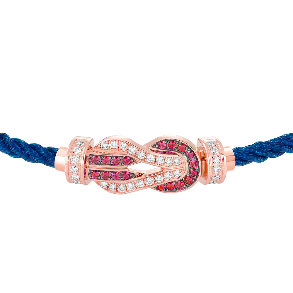 CHANCE INFINIE BRACELET 18K PINK GOLD DIAMANTS AND RUBIES MEDIUM MODEL