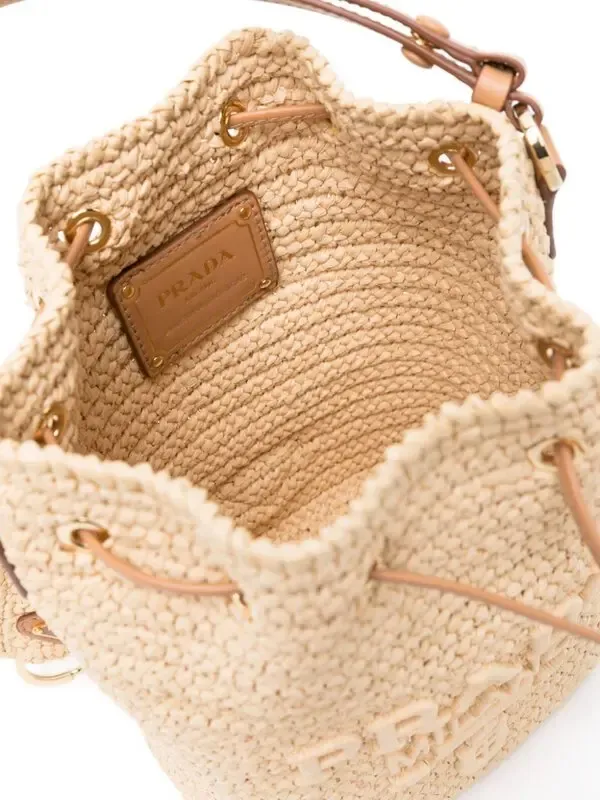 Crochet and Leather Mini-Bucket Bag