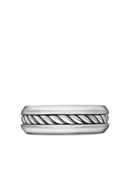 Dathtvid Yurthtman sterling silver Cable Inset band ring