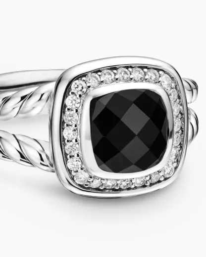 Petite Albion® Ring Sterling Silver with Black Onyx and Diamonds