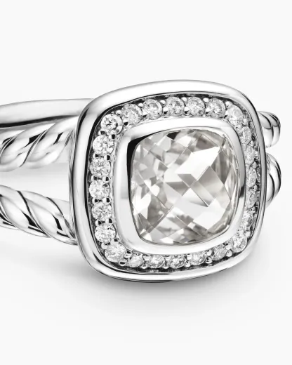 Petite Albion® Ring Sterling Silver with White Topaz and Diamonds