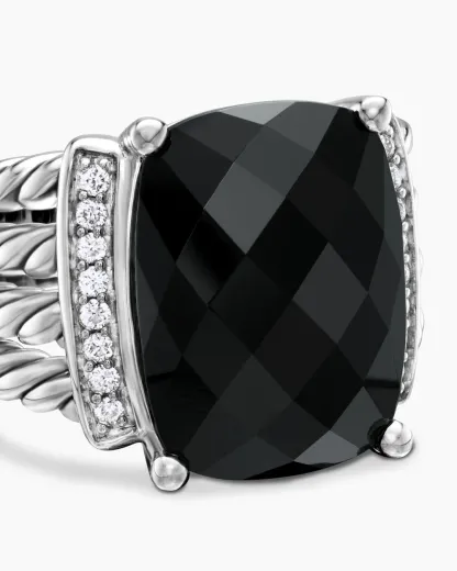 Wheaton® Ring Sterling Silver with Black Onyx and Diamonds