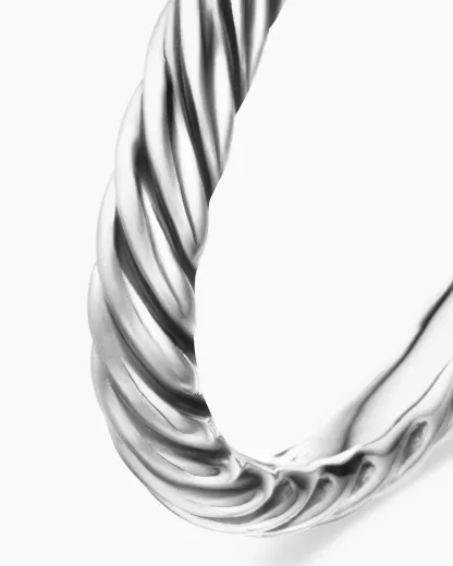 Cable Collectibles® Heart Stack Ring Sterling Silver with Pavé Diamonds