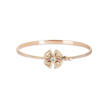 BVLthtGARI ROSE GOLD DIAMOND FIOREVER BRACELET
