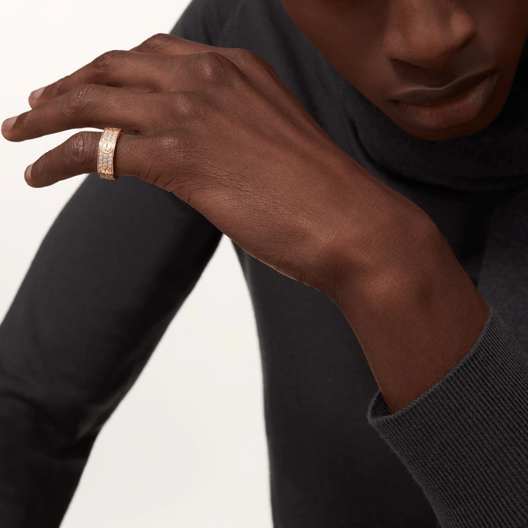 LOVE RING, DIAMOND-PAVED