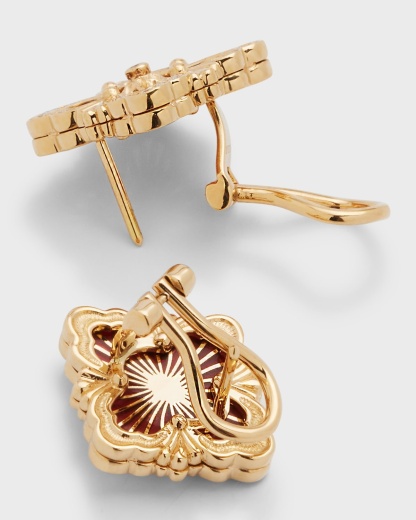 Opera Tulle 18K Gold Red Enamel Diamond Earrings