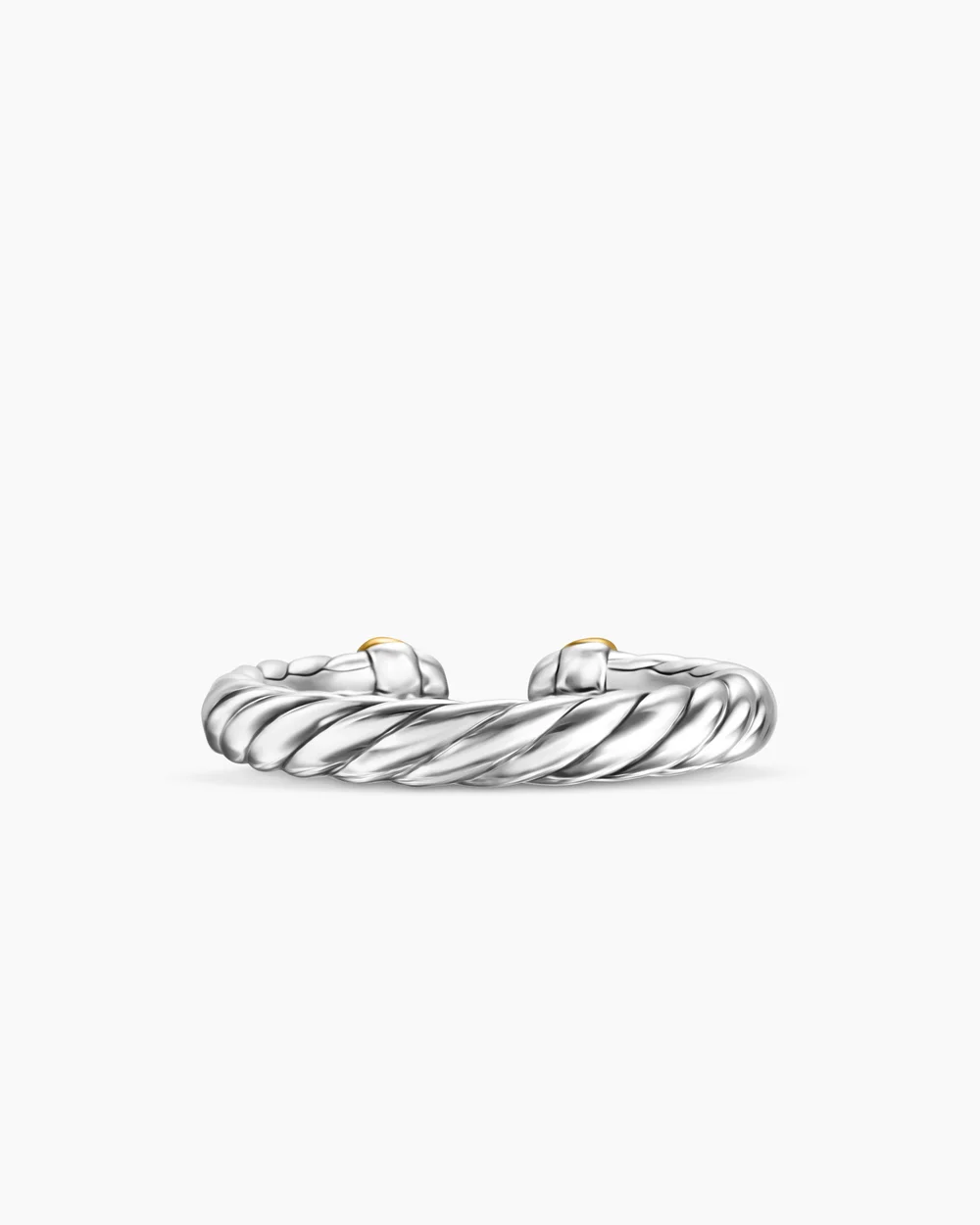 Petite Cable Ring Sterling Silver with 14K Yellow Gold