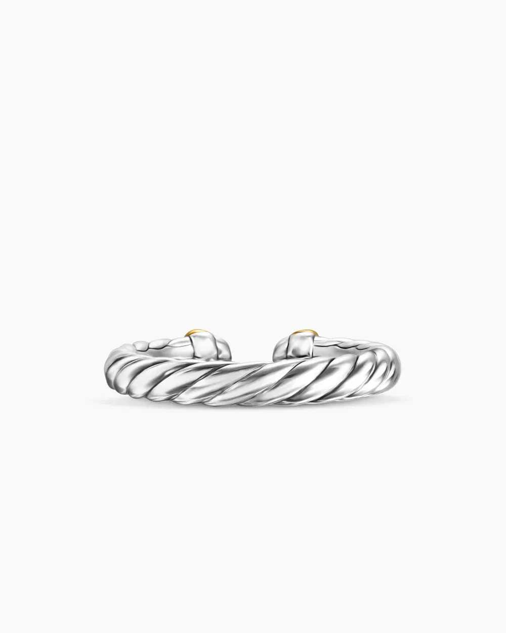 Petite Cable Ring Sterling Silver with 14K Yellow Gold
