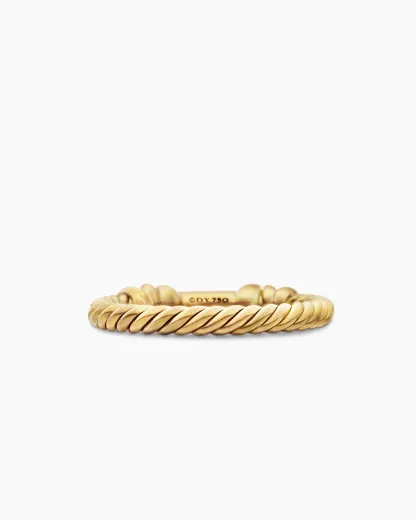 Petite Helena Wrap Band Ring 18K Yellow Gold with Diamonds