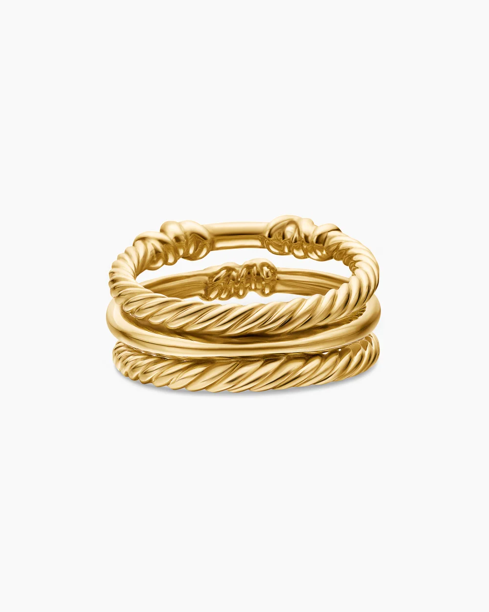 Petite Helena Wrap Three Row Ring 18K Yellow Gold with Diamonds,