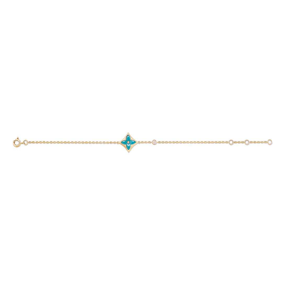 Color Blossom BB Star Bracelet, Yellow Gold, Amazonite and Diamond