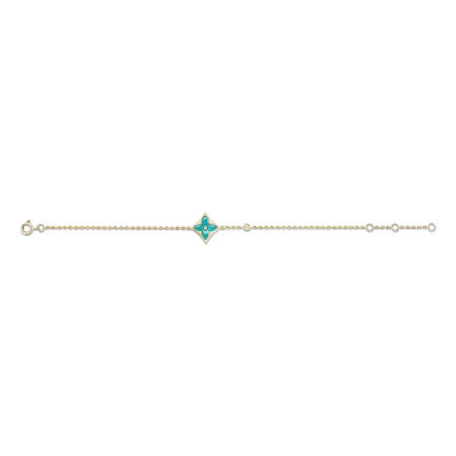 Color Blossom BB Star Bracelet, Yellow Gold, Amazonite and Diamond
