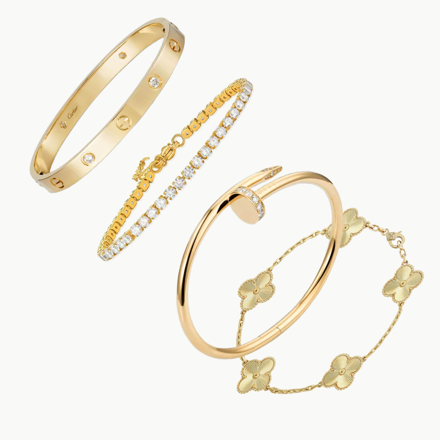 Gold Luxury Bracelets Set | Gift for Her | 18K Gold Bracelet