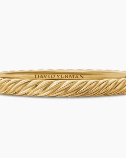 Sculpted Cable Bangle Bracelet 18K Yellow Gold, 6.2mm