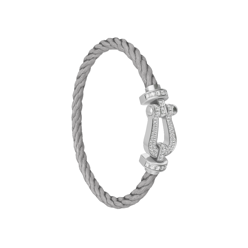 FORCE 10 BRACELET 18K WHITE GOLD AND DIAMONDS LARGE MODEL