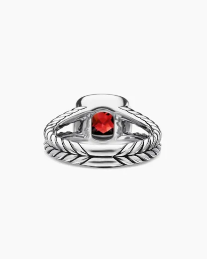 Petite Albion® Ring Sterling Silver with Garnet and Diamonds