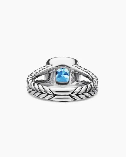 Petite Albion® Ring Sterling Silver with Blue Topaz and Diamonds