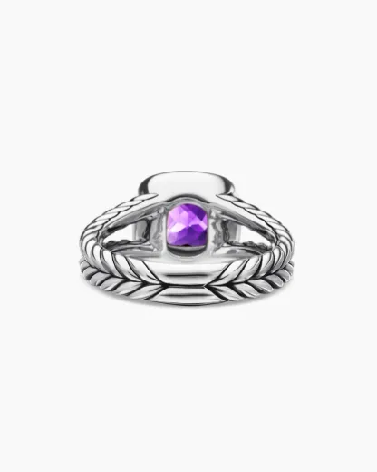 Petite Albion® Ring Sterling Silver with Amethyst and Diamonds