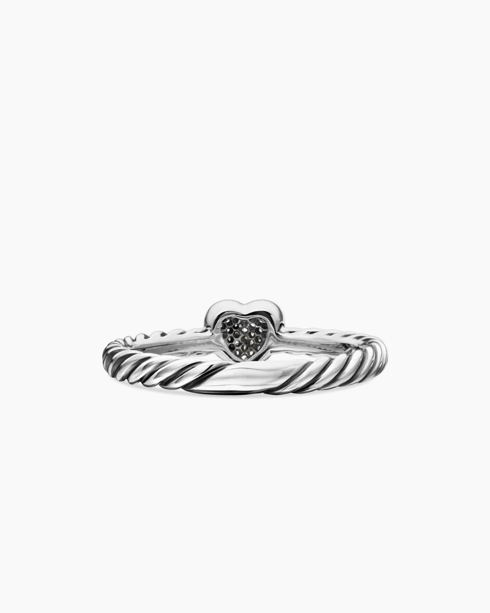 Cable Collectibles® Heart Stack Ring Sterling Silver with Pavé Diamonds
