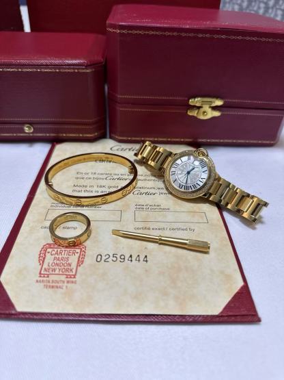 LOVE BRACELET + LOVE RING + 33MM BALLON BLEU WATCH