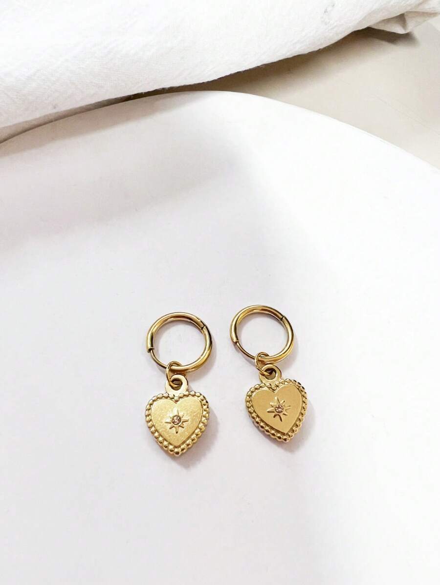 Vintage Fashion Heart Shaped Drop Earrings