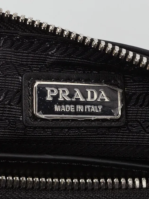 Triangle Logo Zip Crossbody Bag Soft Leather Small