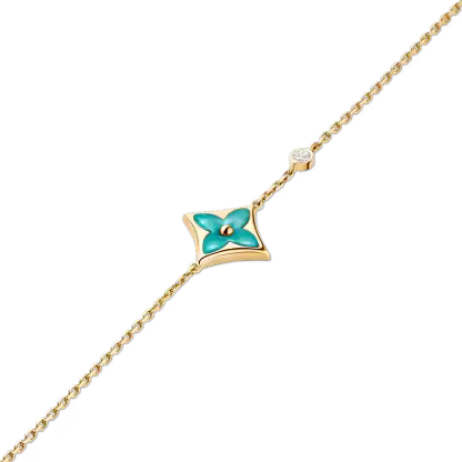 Color Blossom BB Star Bracelet, Yellow Gold, Amazonite and Diamond