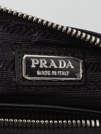 Triangle Logo Zip Crossbody Bag Soft Leather Small