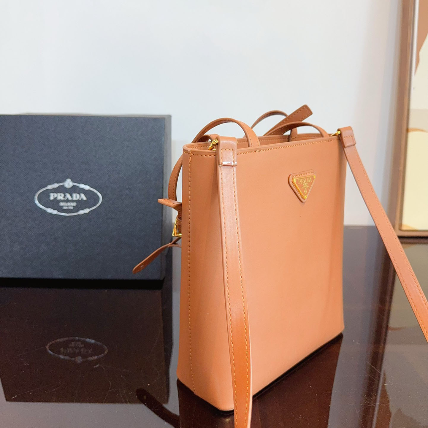 Saffiano Leather Prada Panier Bag