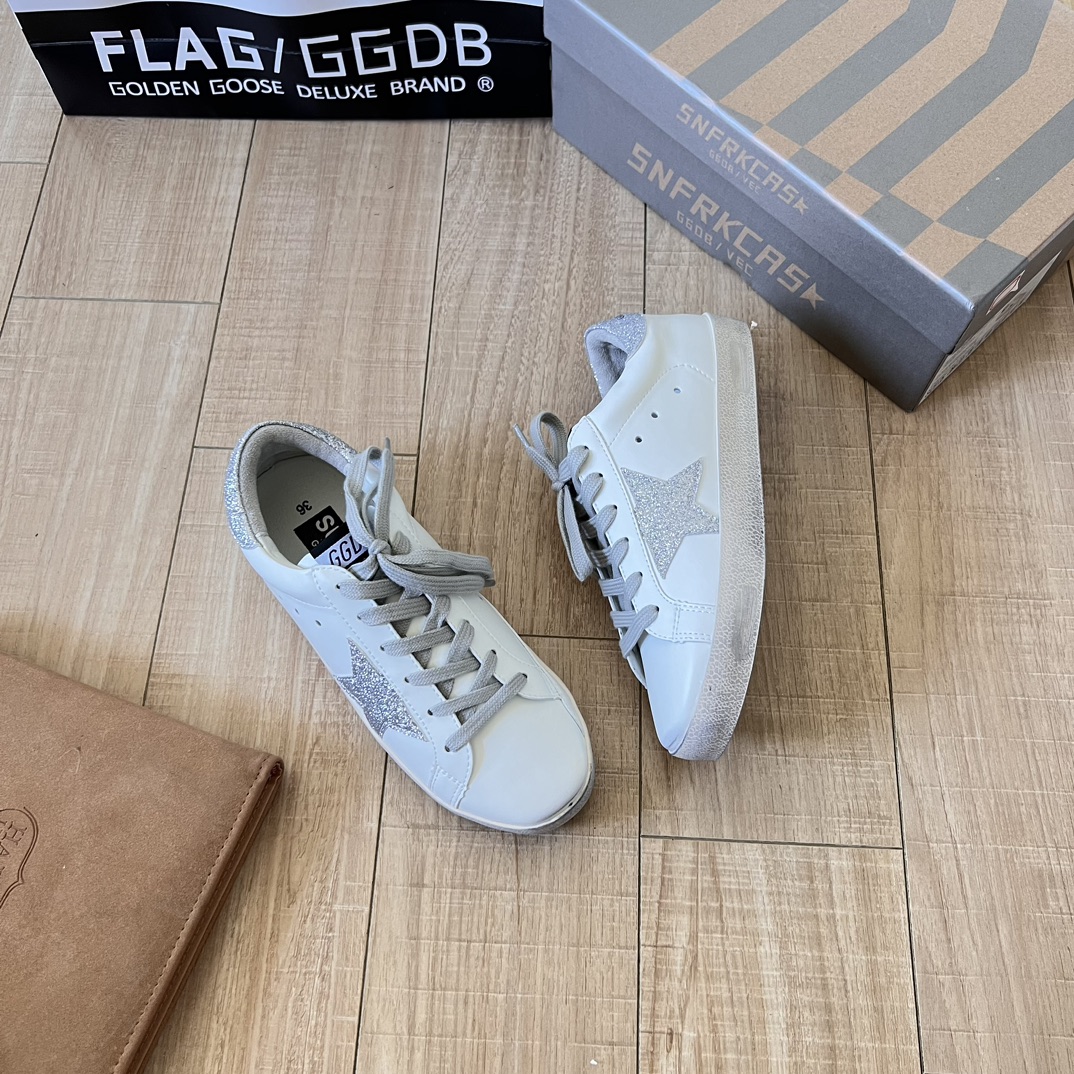 silver Swarovski crystal star and heel tab