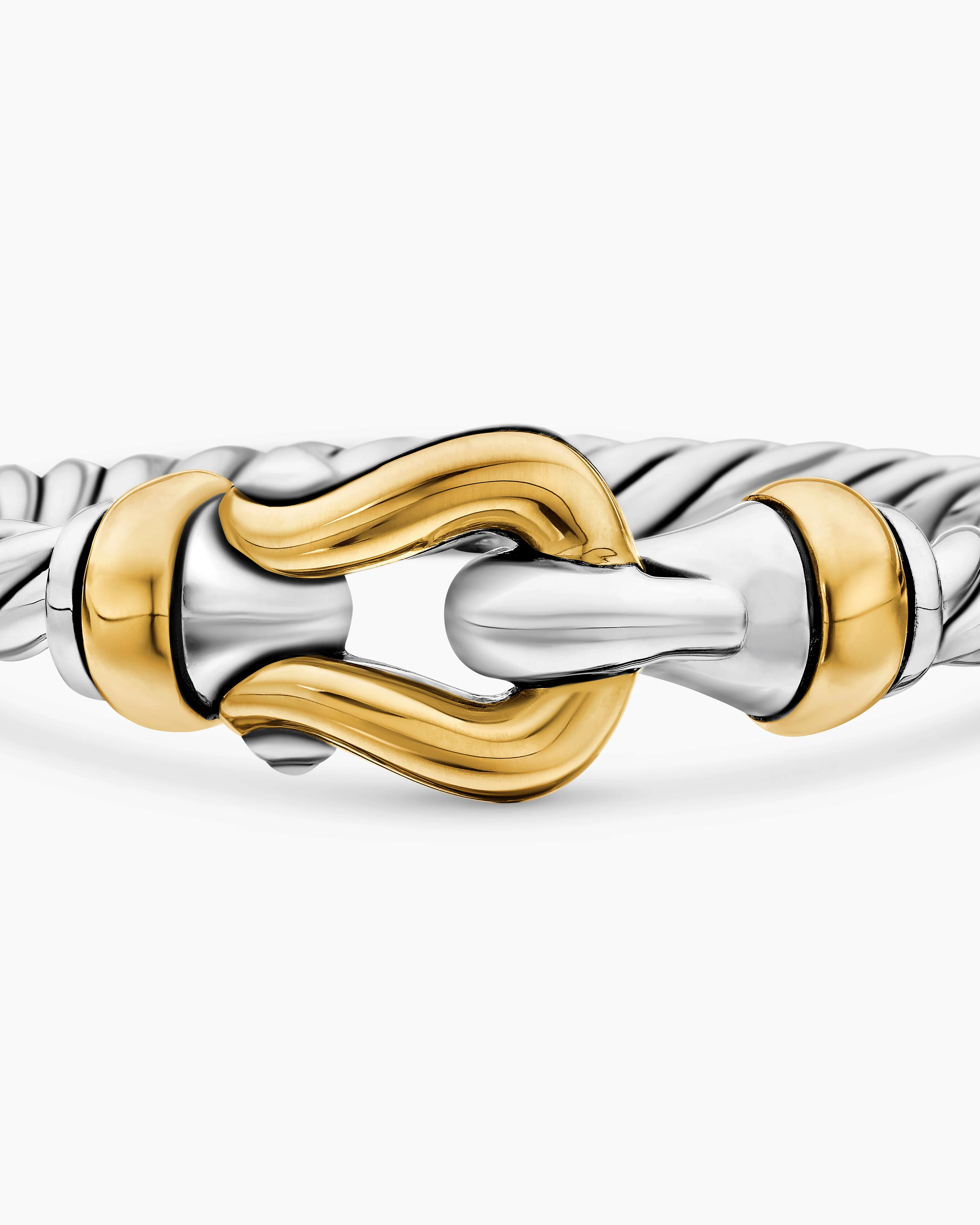 Petite Buckle Ring Sterling Silver with 18K Yellow Gold, 2mm