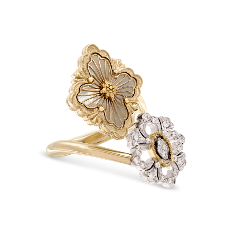 OPERA TULLE YELLOW AND WHITE GOLD RING